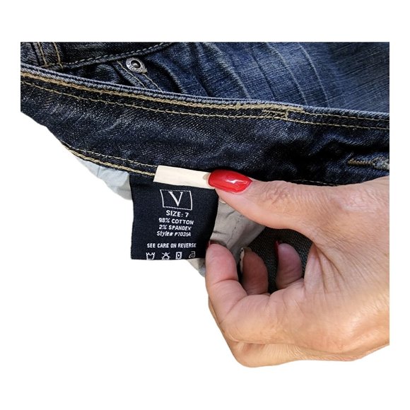 Vigold Skinny Jeans Women's Size 7 Low Rise Faded Whiskered Slub Denim Y2K - Picture 7 of 11